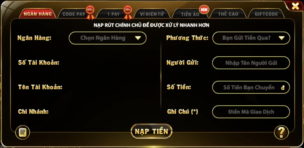 nạp tiền tại hitclub